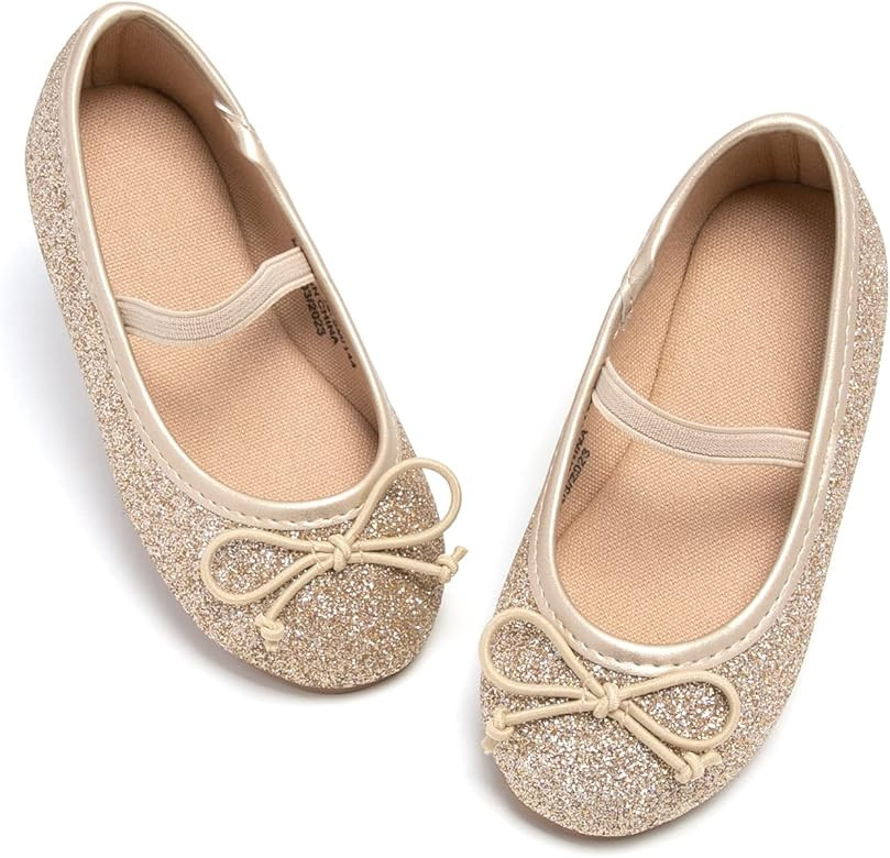 GINFIVE Toddler Girls Dress Shoes Little Girls Mary Janes Ballerina Flats Shoes Toddler | Amazon (US)