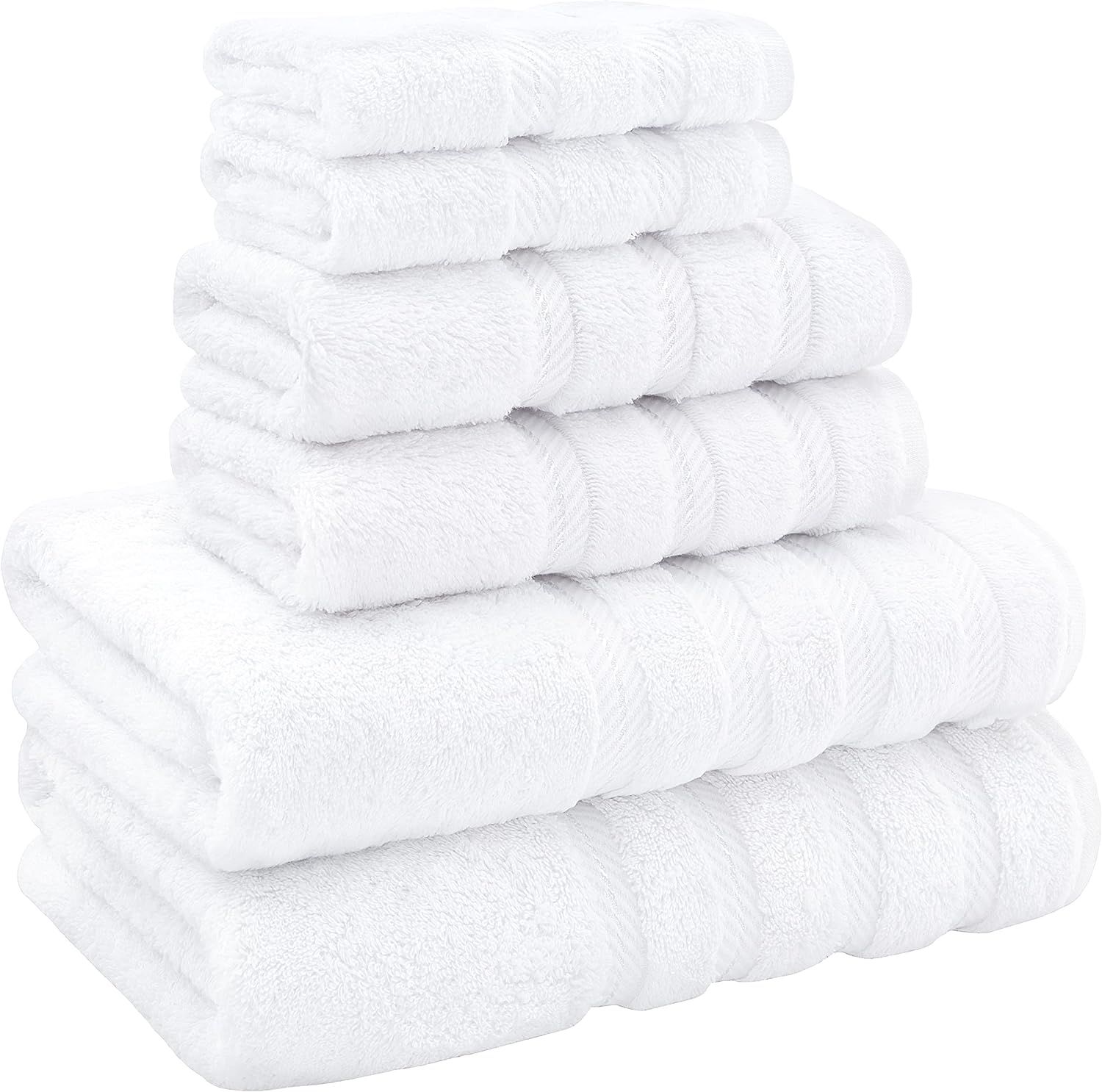 Amazon.com: American Soft Linen 6 Piece Towel Set, 2 Bath Towels 2 Hand Towels 2 Washcloths, 100%... | Amazon (US)