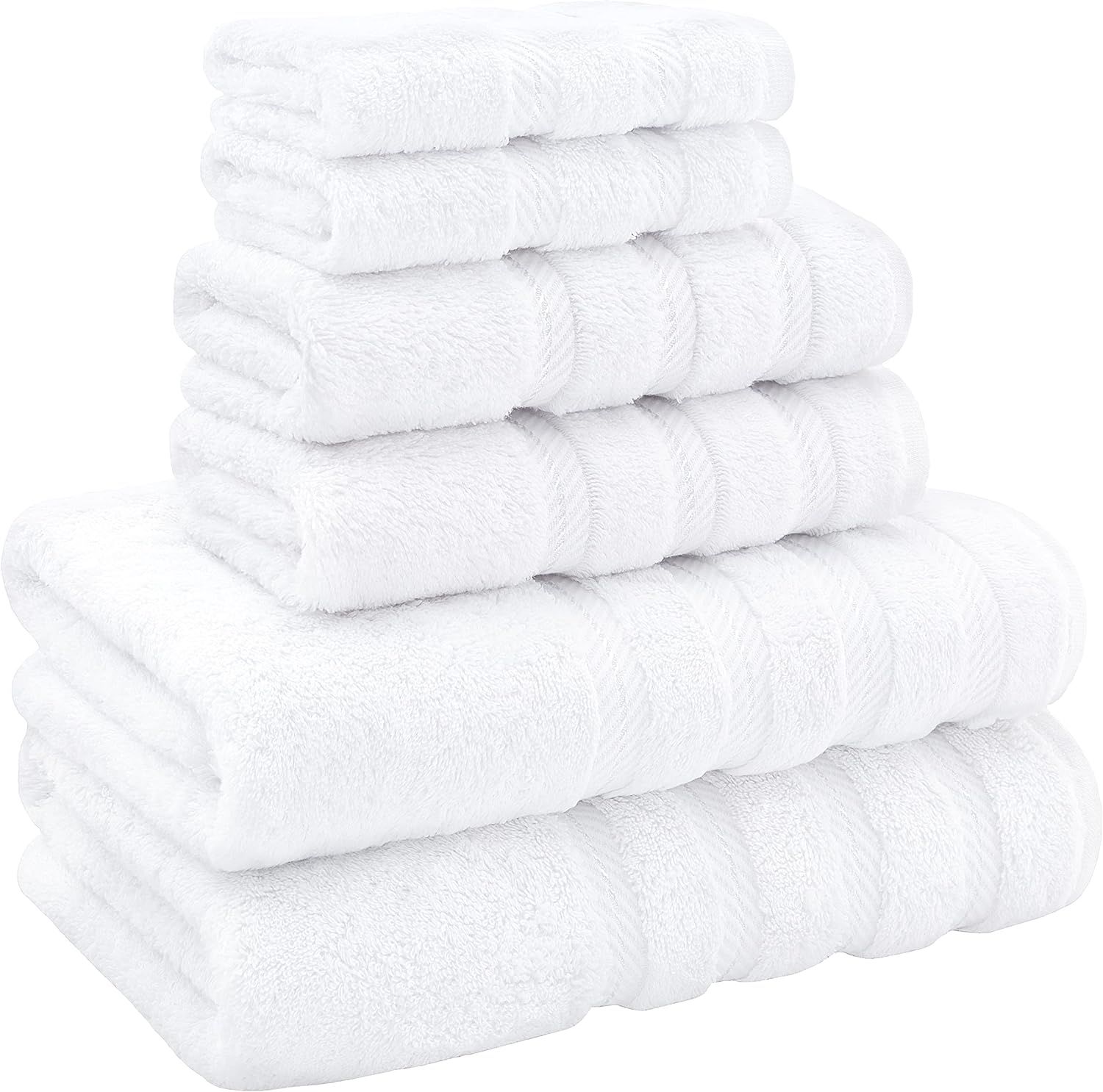 American Soft Linen 6 Piece Towel Set, 2 Bath Towels 2 Hand Towels 2 Washcloths, 100% Turkish Cot... | Amazon (US)