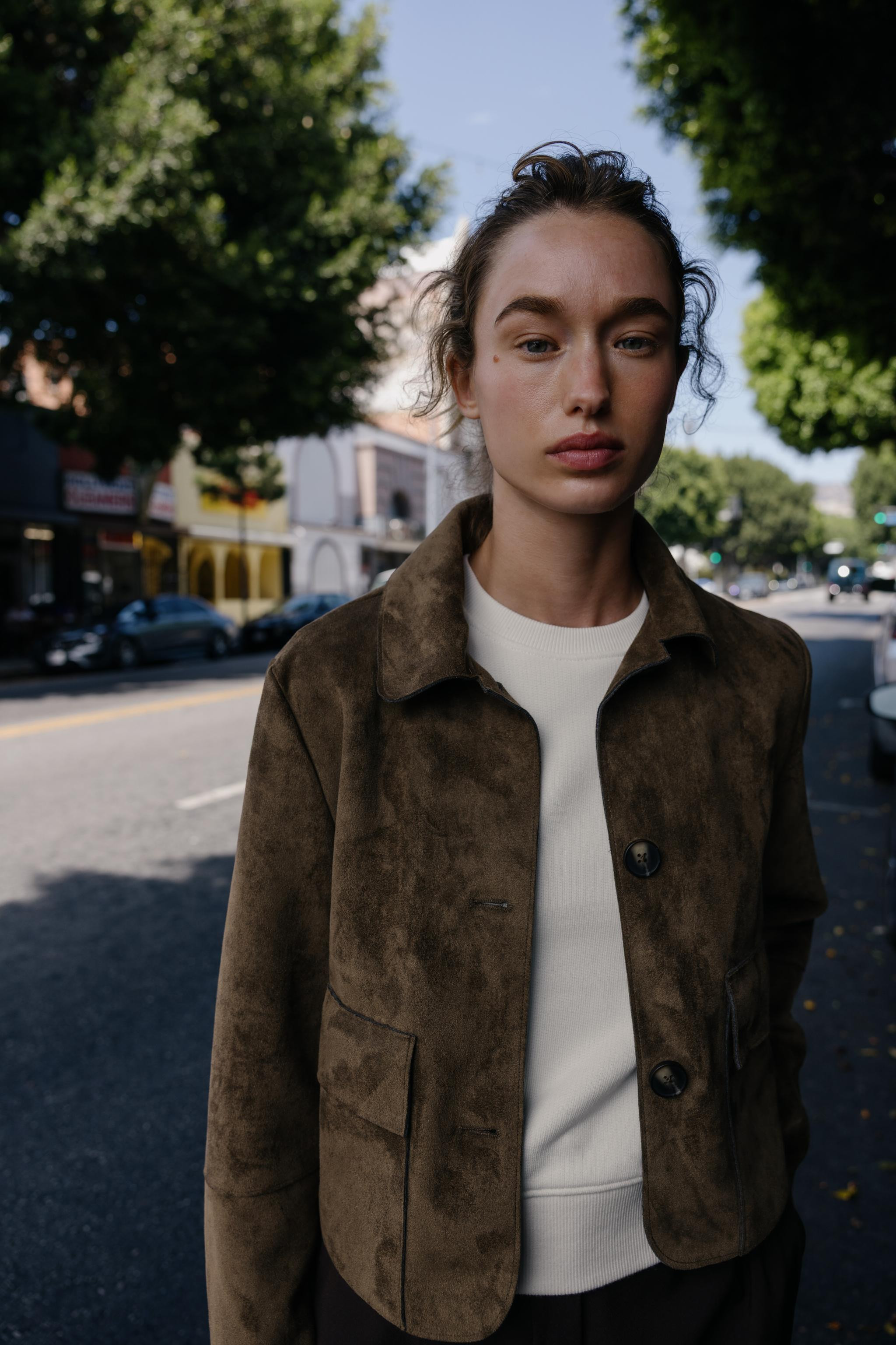FAUX SUEDE CROPPED JACKET | Zara UK