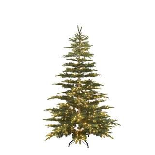 7.5 ft Colorado Green Fir Pre-Lit Artificial Christmas Tree with 500 Warm White Mini Lights | The Home Depot