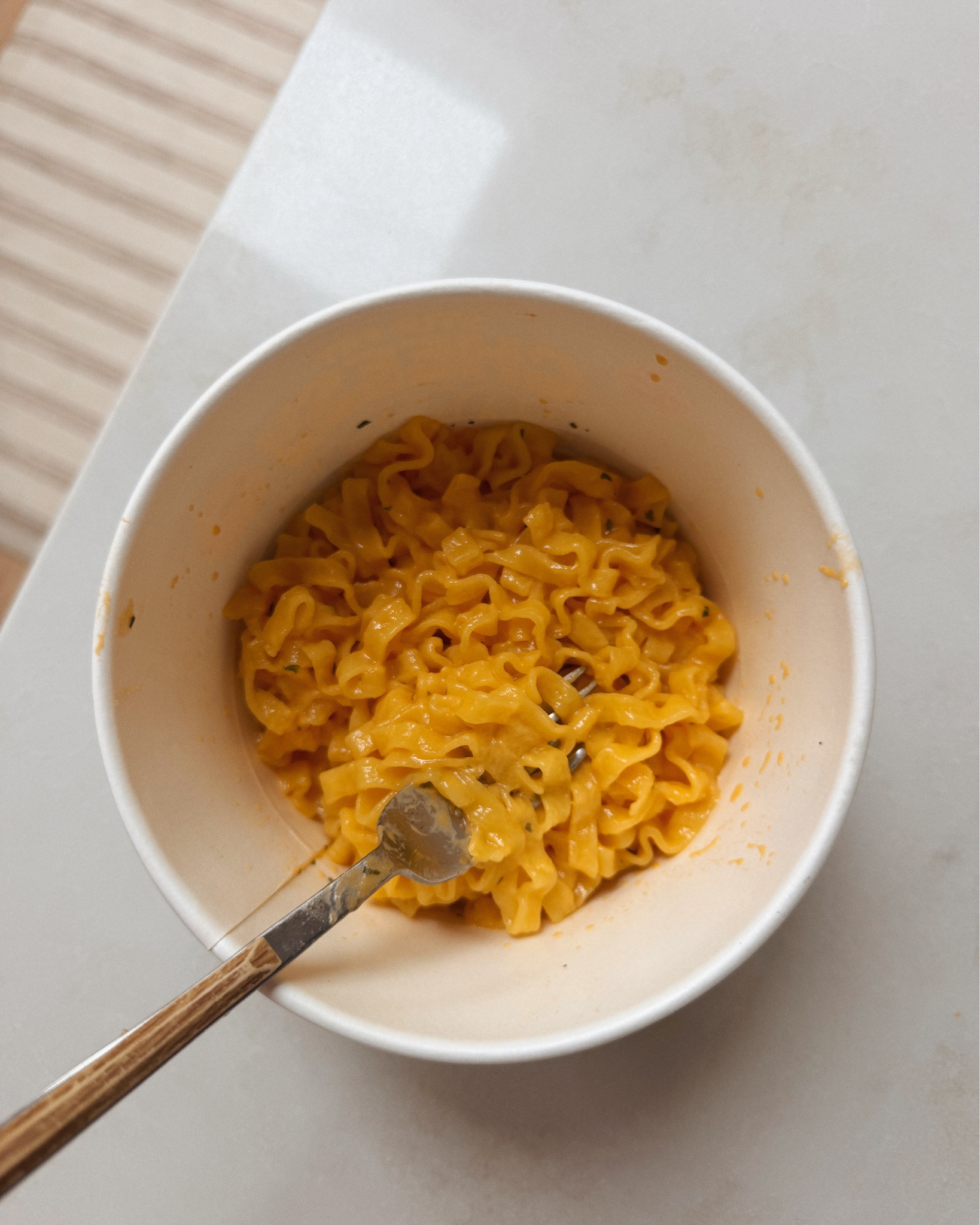Cheesy ramen !! so good, a cross between mac and cheese and wide chewy ramen noodles.