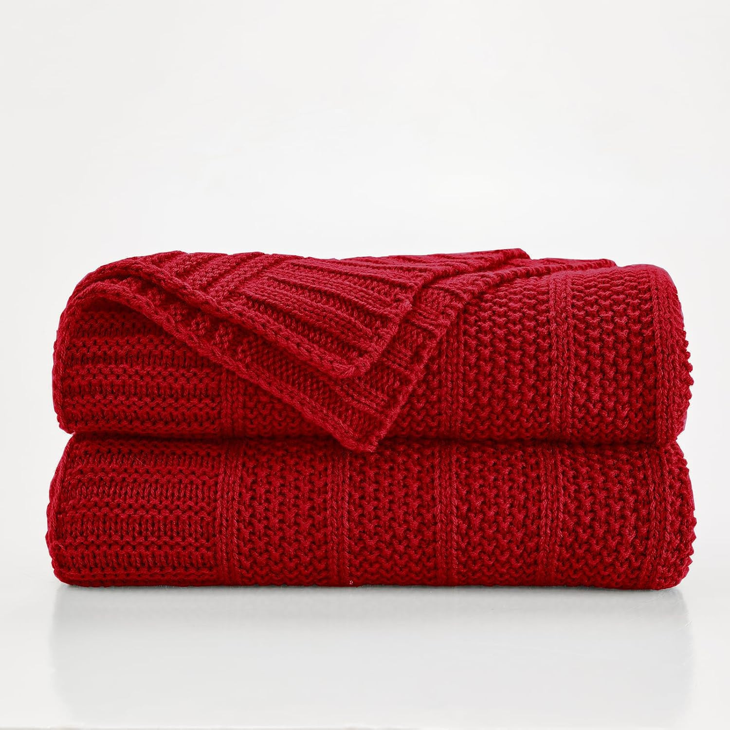 Douceur Christmas Red Stripe Knit Throw Blanket 50"x60" | Amazon (US)