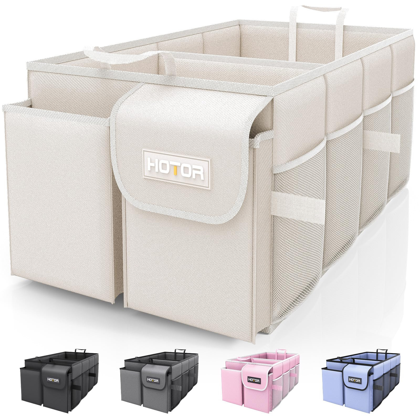 HOTOR Trunk Organizer - Foldable Car Storage for SUVs & Sedans, Sturdy Organization for Accessori... | Amazon (US)