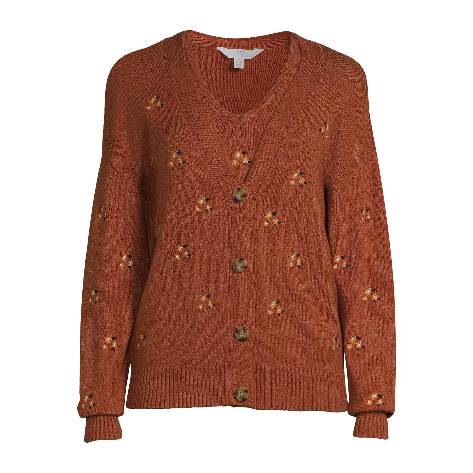 Time and Tru Women's Embroidered Tank Top and Cardigan Set, 2-Piece, Sizes XS-XXXL | Walmart (US)