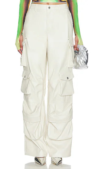 Parker Faux Leather Pant in Ivory | Revolve Clothing (Global)