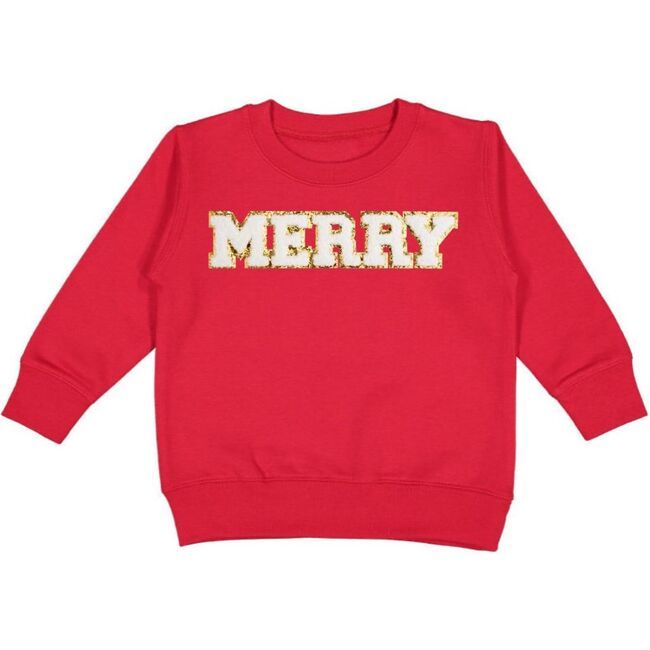 Merry Patch Christmas Sweatshirt, Red | Maisonette