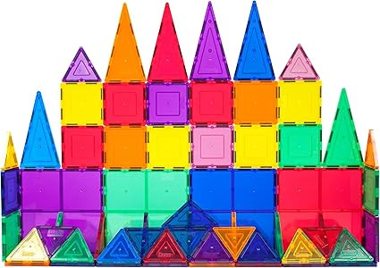 PicassoTiles 60 Piece Set 60pcs Magnet Building Tiles Clear Magnetic 3D Building Blocks Construct... | Amazon (US)