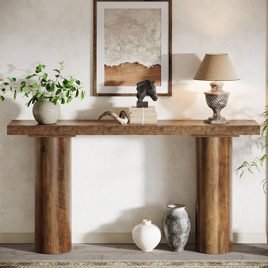 Tribesigns 63" Farmhouse Entryway Console Table, Narrow Long Sofa Table Behind Couch for Living R... | Amazon (US)