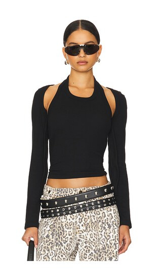 Sculpted Long Sleeve Tank in Onyx | Revolve Clothing (Global)