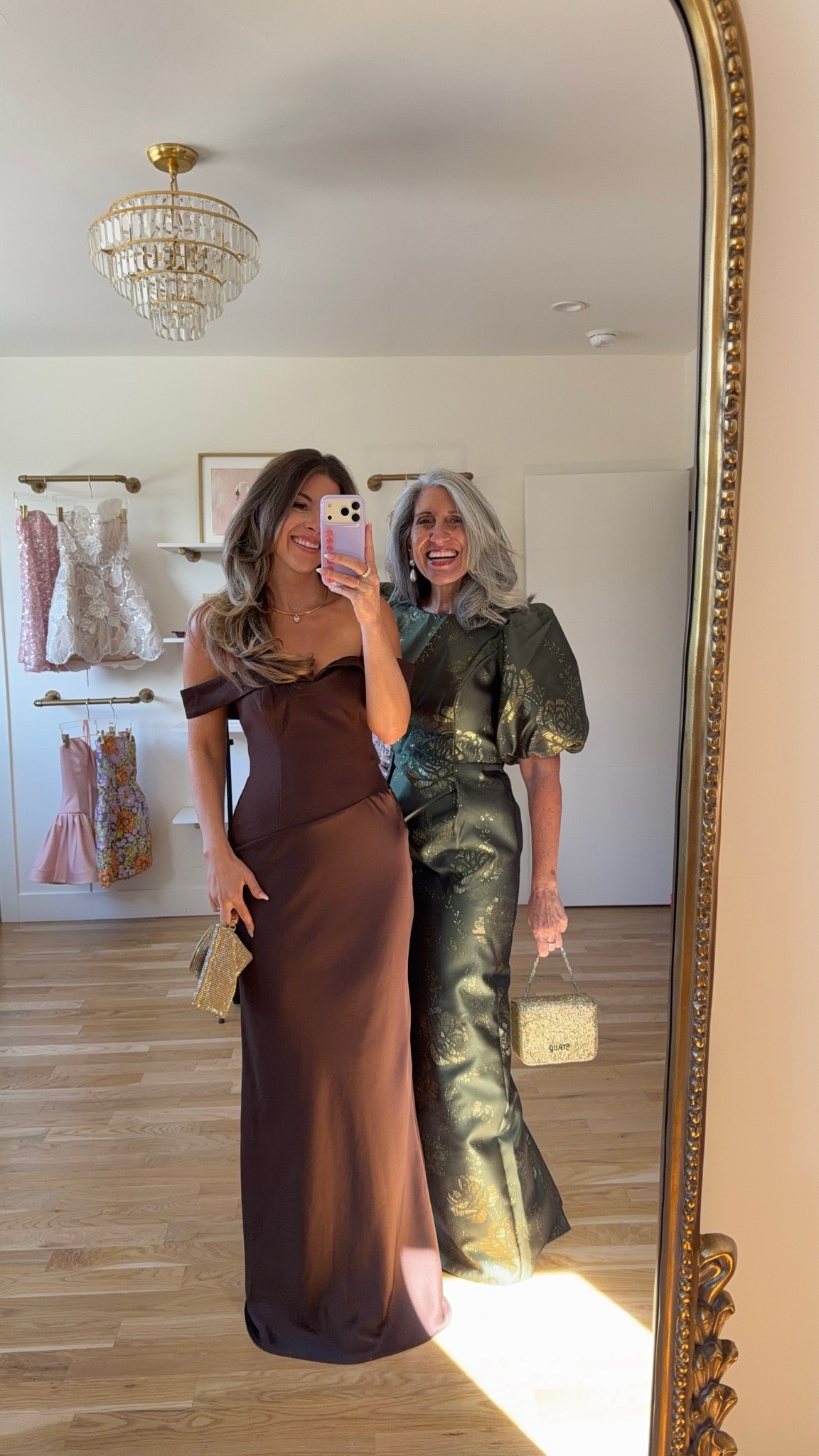 brown satin off-the-shoulder gown with a sweetheart neckline, olive green brocade gown with a gold floral pattern and puff sleeves mom and me formal wedding guest and mother of the bride dresses 💍

revolve code: tulip

I’m 5’4” and wear a size small/2 

mom is 5’4” and wears a medium/6

fall wedding guest dresses, wedding guest dresses, cocktail dresses, semi-formal dresses, black tie wedding guest dresses, destination wedding guest dresses, garden party dresses, wedding guest outfit ideas, mom & me outfits, mom & me dresses, matching outfits, mother daughter outfits, family photo outfits, wedding guest dresses, mother of the bride, mother of the groom, wedding guest outfit ideas

#LTKWedding #LTKootd #LTKU