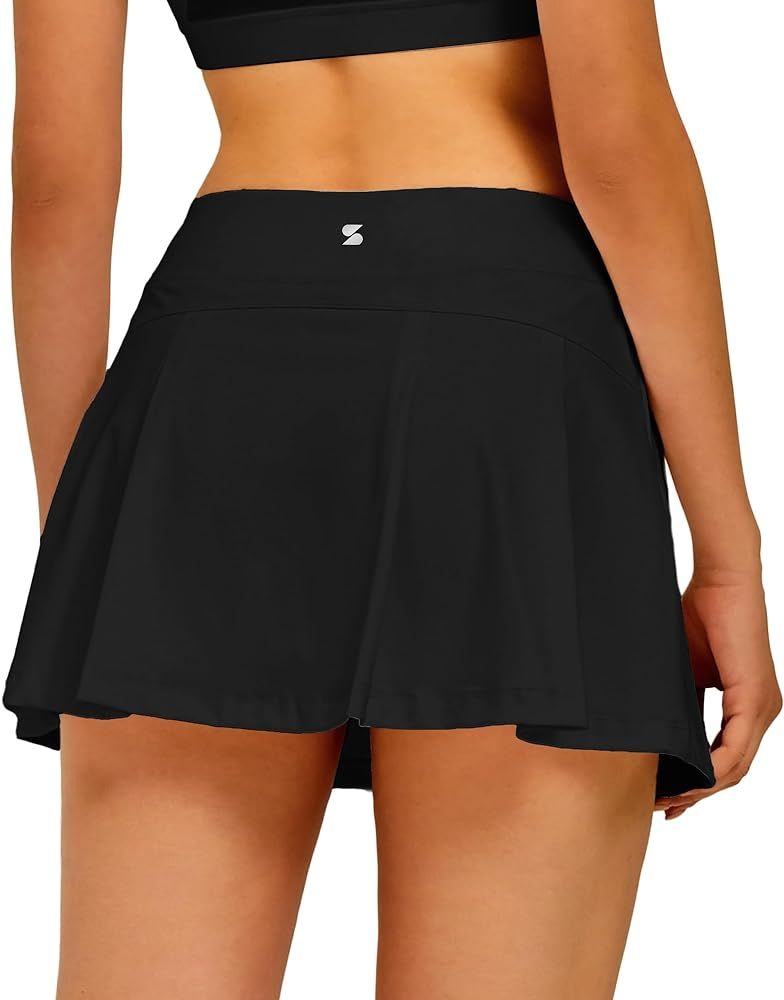 Stelle Women Tennis Skirt Golf Skorts Athletic High Waisted with Pockets Inner Shorts Sport Worko... | Amazon (US)