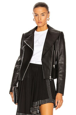 ALAÏA Edition 2003 Leather Biker Jacket in Noir | FWRD | FWRD 