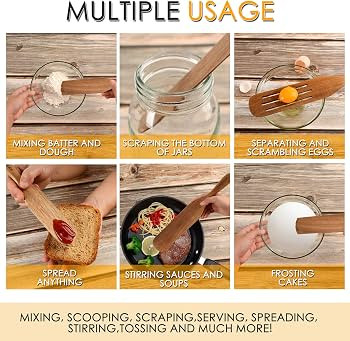 Wooden Spurtle Set | Premium Wooden Serving Utensils | Spurtles Kitchen Tools | Non-Stick Heat Re... | Amazon (US)