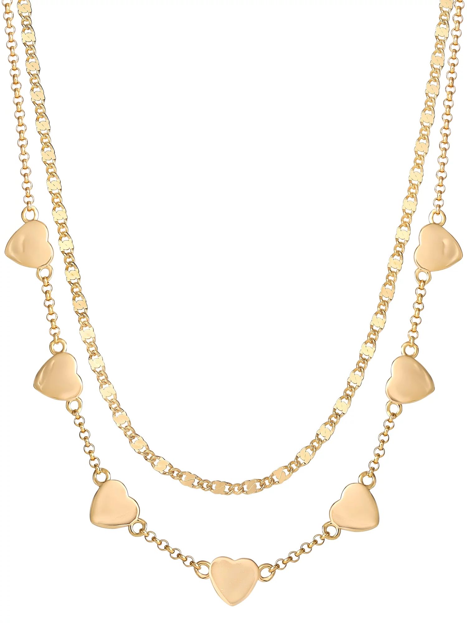 JS Jessica Simpson Women’s Gold Plated Sterling Silver 2 Piece Necklace Set | Walmart (US)