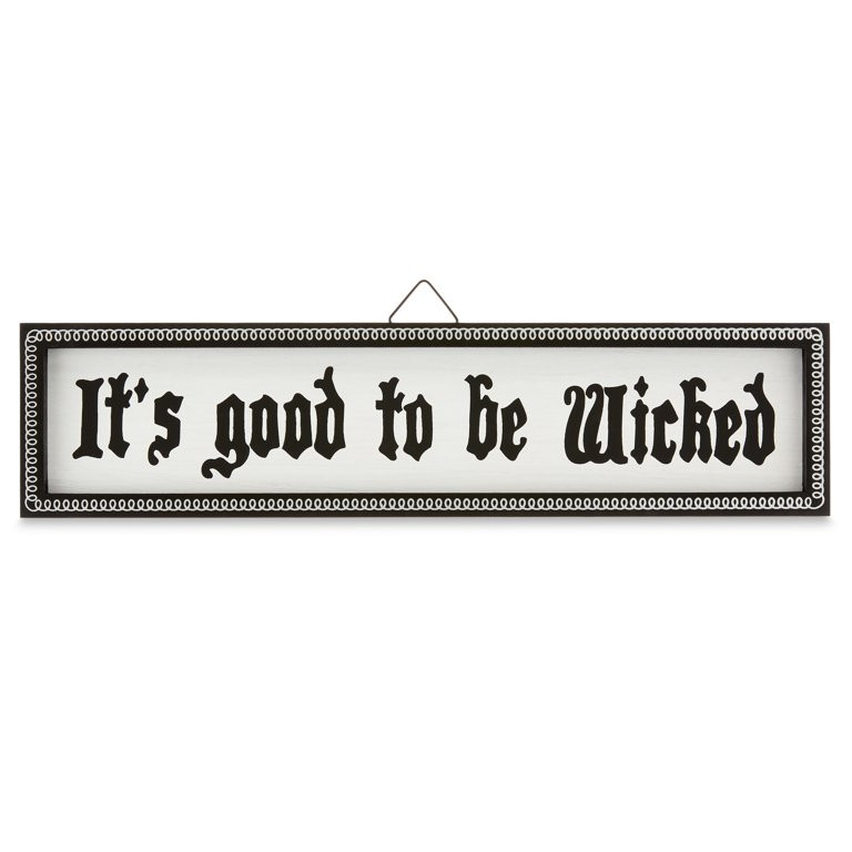 Halloween 13" x 05." x 3.1" "It's Good to be Wicked" White Medium Density Fiberboard Wall Décor,... | Walmart (US)