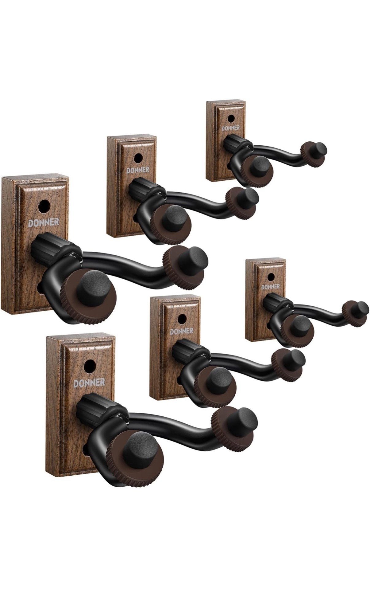 Donner Guitar Wall Mount Hanger 6-Pack, Black Walnut Guitar Wall Holder for Acoustic Electric Guitars, Bass, Folk Ukulele, Violin, Mandolin Banjo and String Instruments

#LTKHome #LTKSaleAlert #LTKFindsUnder50