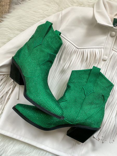 Green sparkly cowboy boots, yes please! So fun for concerts or a girls night out

#cowboyboots #concertfit #concertoutfit #green 

#LTKshoecrush