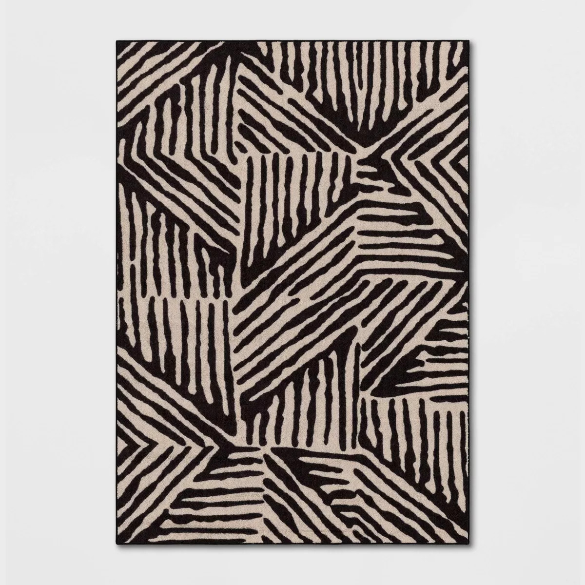 7'x10' Abstract Lines Rug Black/Tan - Threshold™ | Target