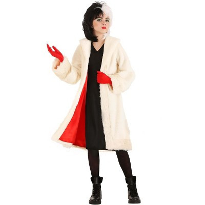 HalloweenCostumes.com Large Girl Disney Cruella De Vil Coat Tween Costume for Girls, Black/Brown/Red | Target