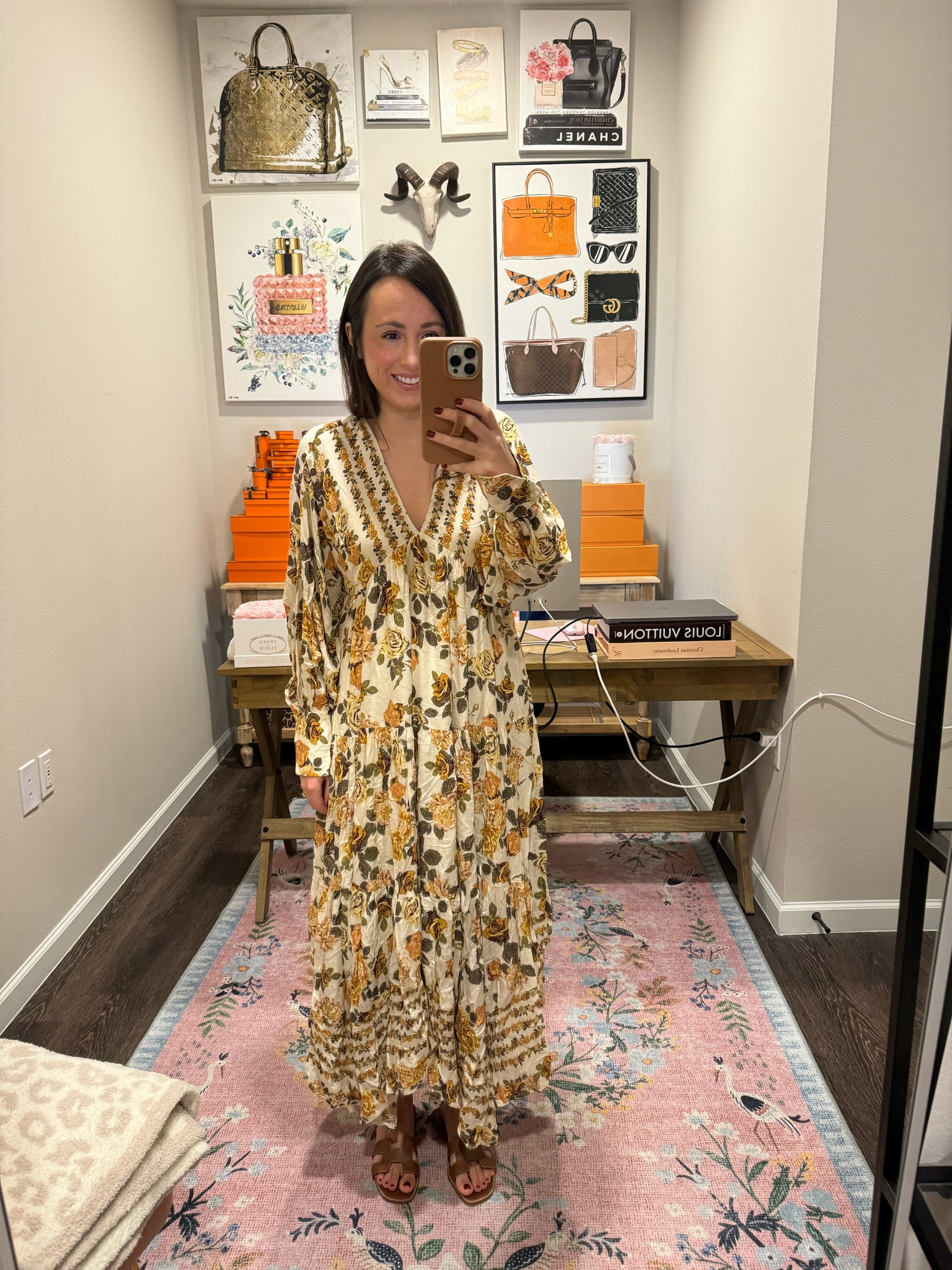 chinese dress ladies FREE PEOPLE Floral Mesh GIANNI Maxi Dress  Silver Accents