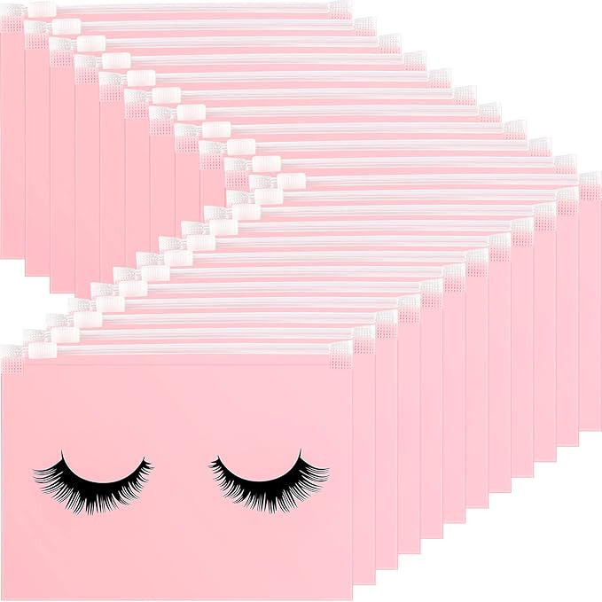 100 Pieces Eyelash Aftercare Bags Eyelash Makeup Bags Empty Lash Cosmetic Pouch Travel Make Up Ca... | Amazon (US)