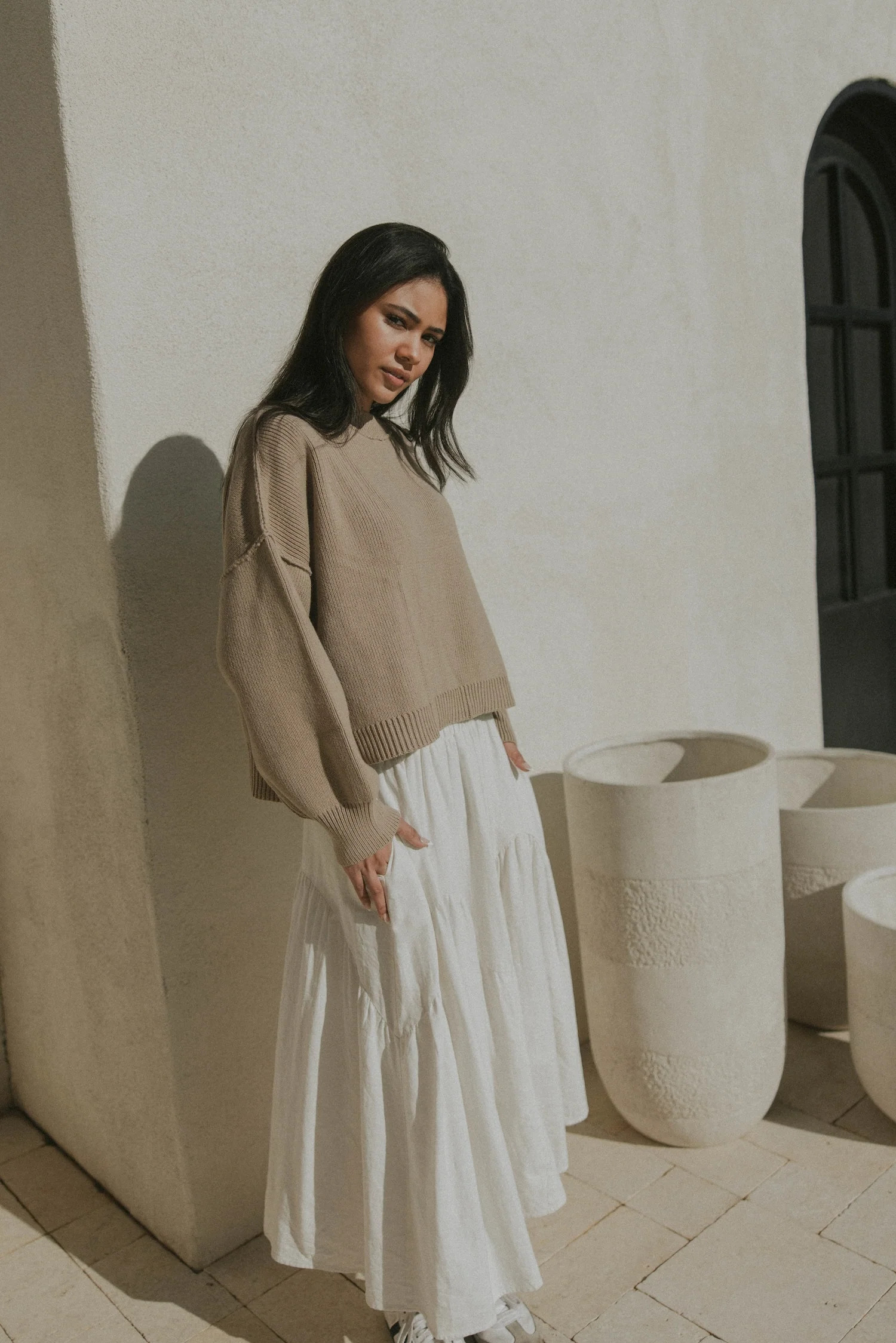 Juneau Sweater in Alabaster | Women's Brown Sweater | Altair The Label