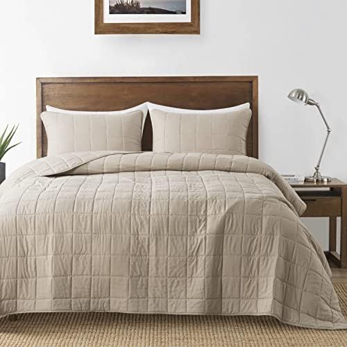 HORIMOTE HOME 100% Cotton Quilt Twin Size Beige Bedspread, Pre-Washed 2-Piece Cozy Lightweight St... | Amazon (US)