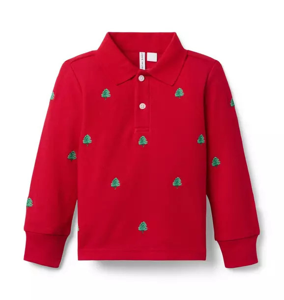 Embroidered Tree Pique Polo | Janie and Jack