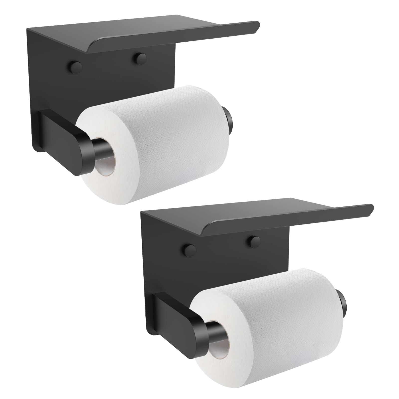SetSail Toilet Paper Holder with Shelf Adhesive or Screw-in Bathroom Toilet Paper Roll Holders Wa... | Amazon (US)