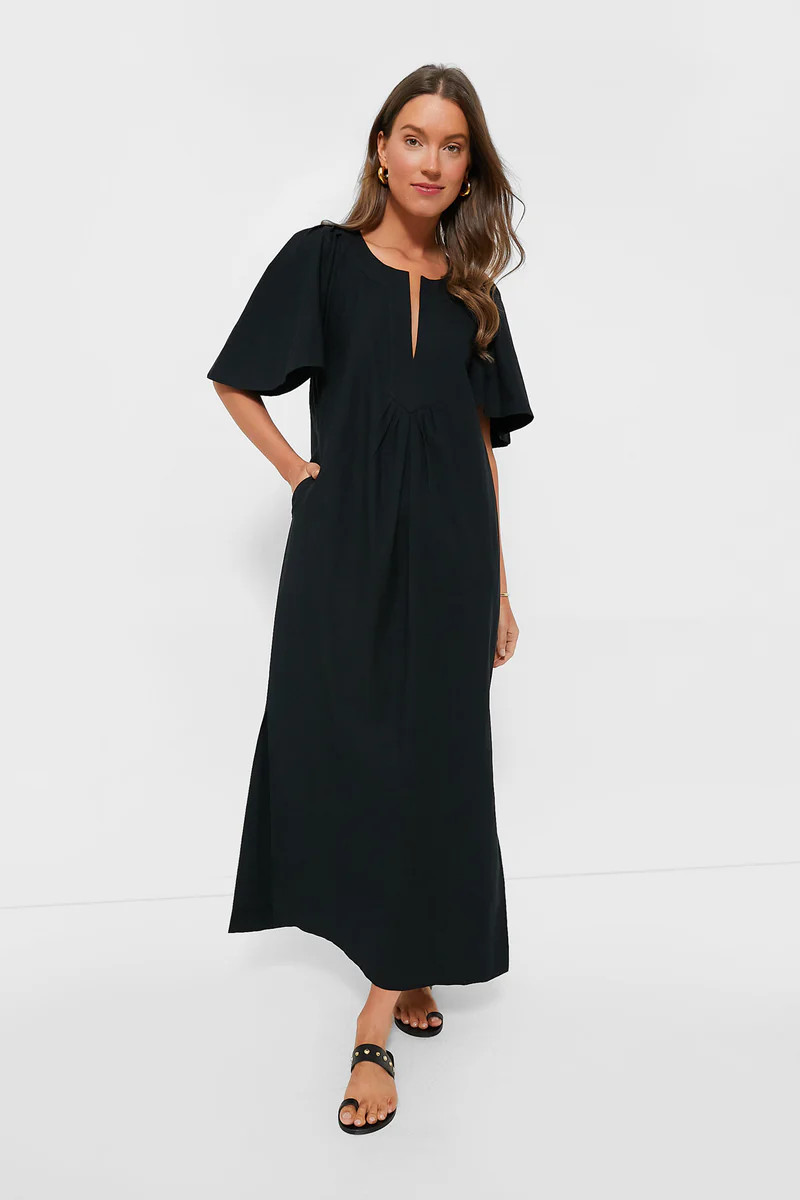 Black Finley Flutter Sleeve Maxi Dress | Tuckernuck (US)