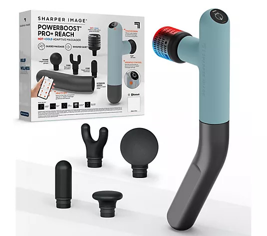 Sharper Image Powerboost Pro+ ReachPercussion Massager with 5 Attachments | QVC