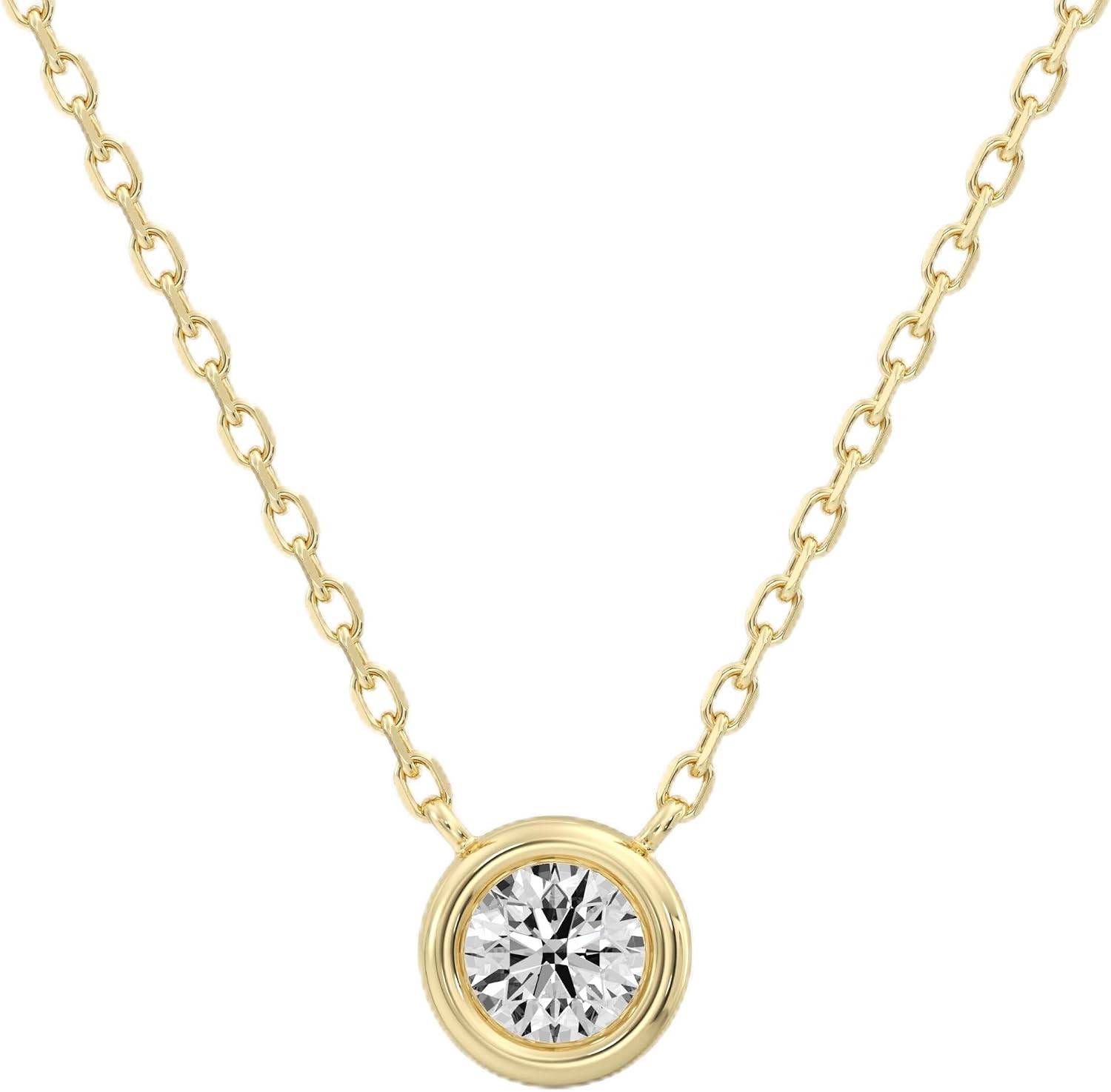 GILDED 1/2 Cttw Lab Grown Diamond Bezel Solitiare Necklace | Amazon (US)
