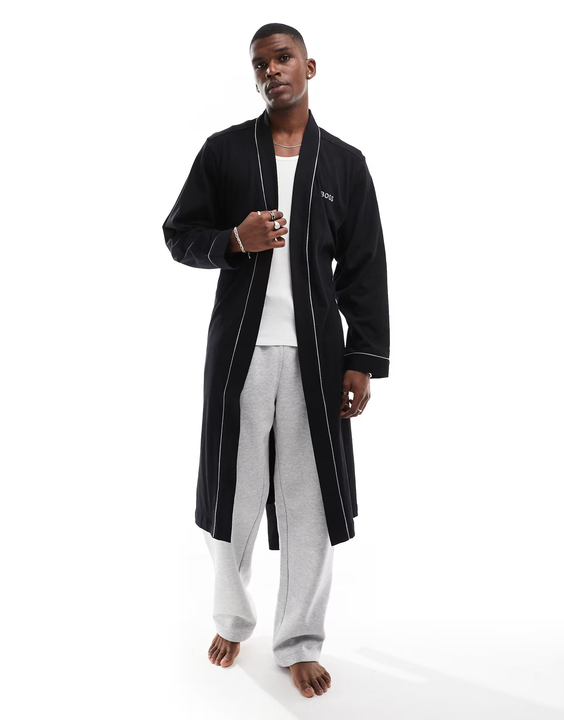 BOSS Bodywear dressing gown in black | ASOS (Global)