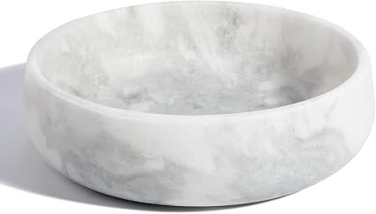 White Dog Bowl, Marble Dog Food Bowl, Non-Slip Water Dish Large, Heavy Duty Pet Bowl for Large Do... | Amazon (US)