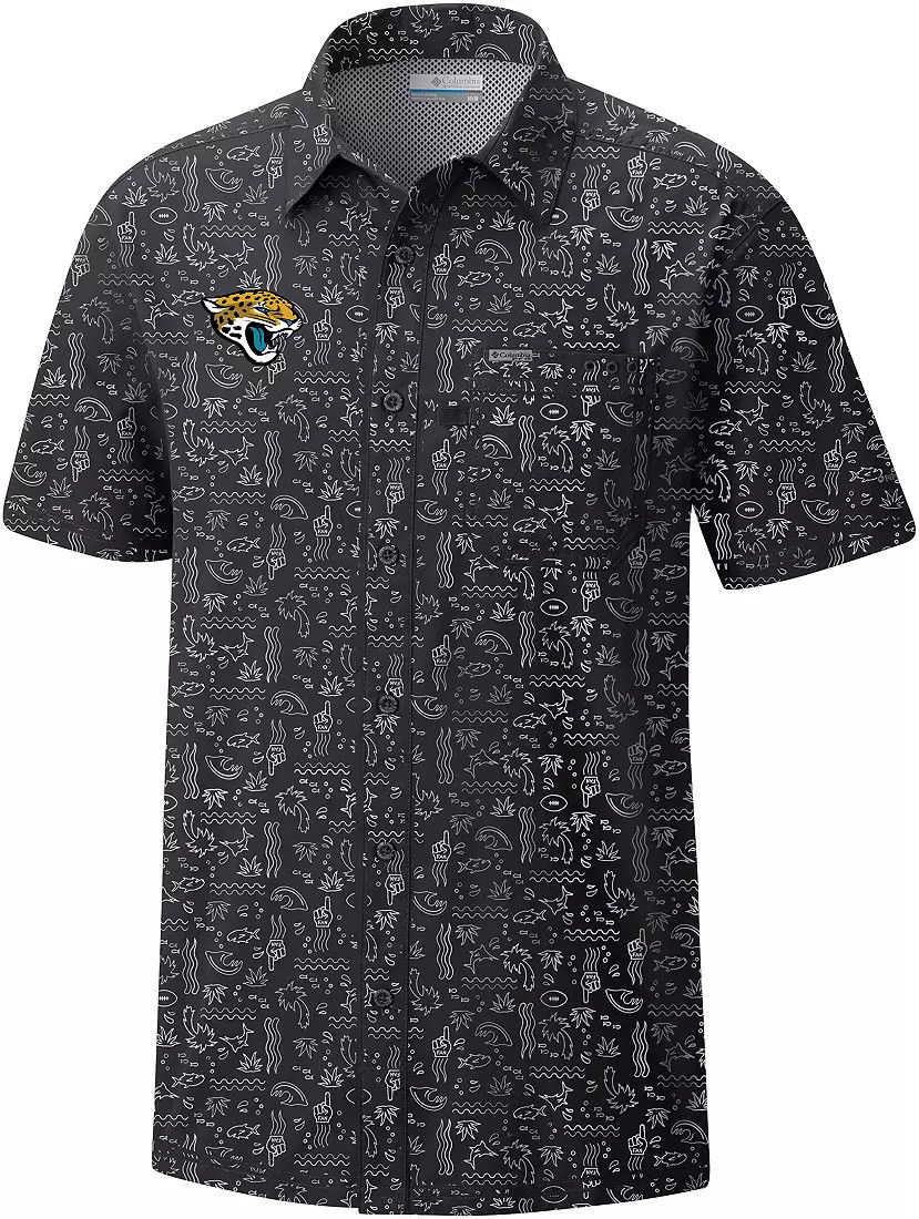 Columbia Men's Jacksonville Jaguars Black Super Slack Tide Button-Up Camp Shirt | DICK'S Sporting Goods
