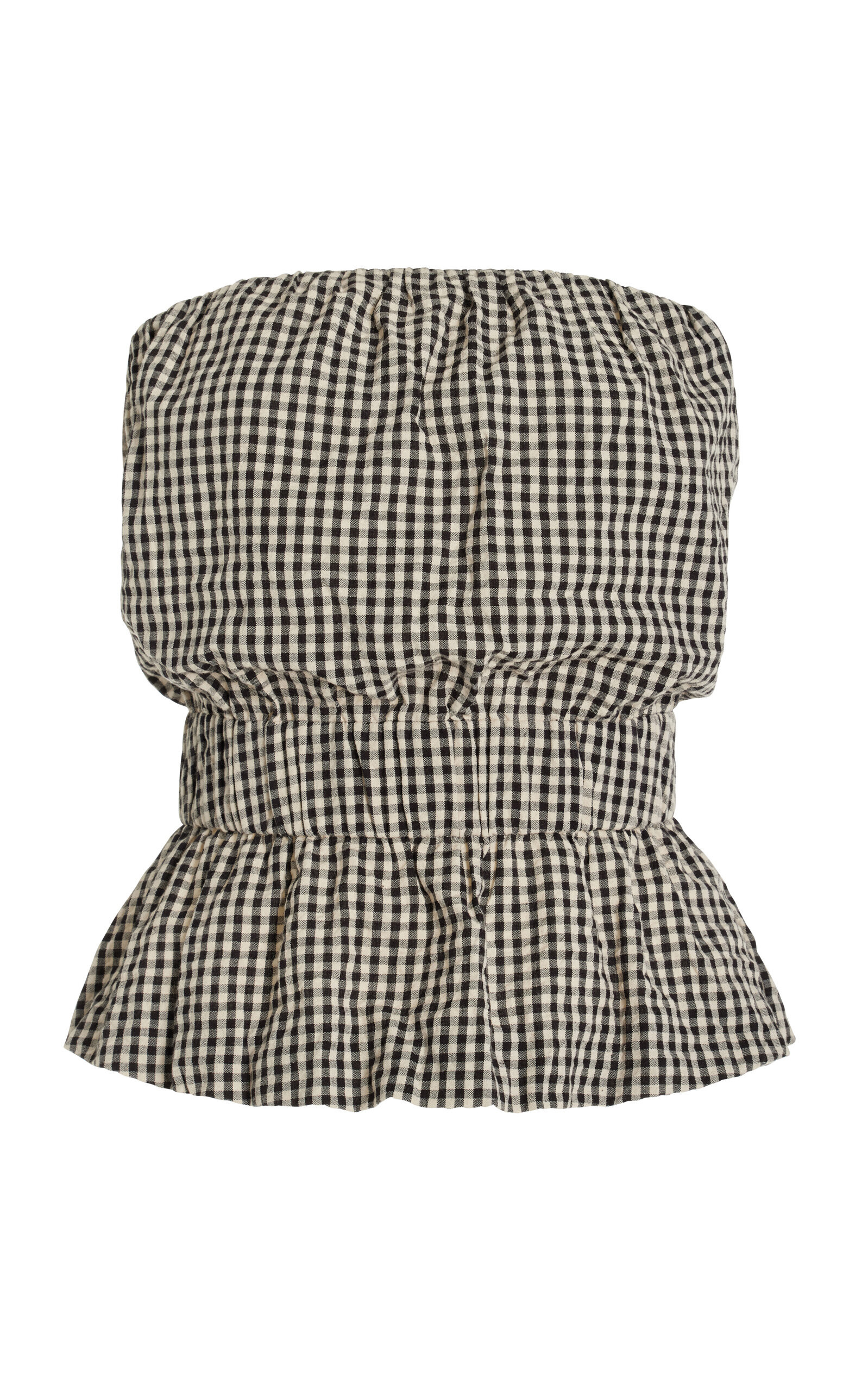 Posse - Aurelia Strapless Gingham Cotton Top - Black - XL - Moda Operandi | Moda Operandi (Global)