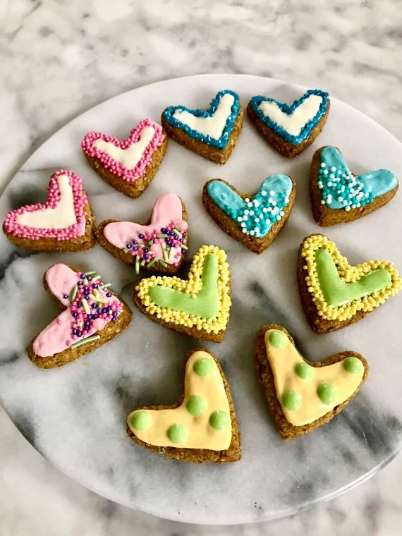 Frosted Mini Hearts Gourmet Dog Treats | Etsy (US)