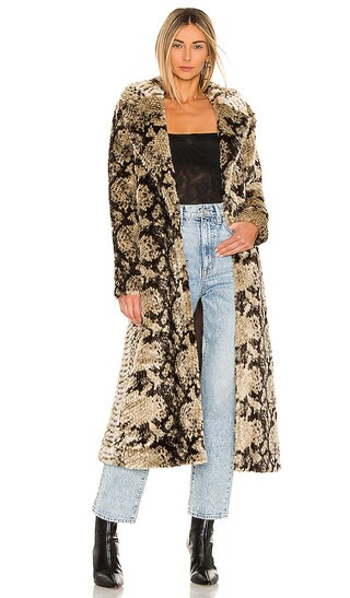 Madam Grace Faux Fur Coat in Natural Serpent | Revolve Clothing (Global)