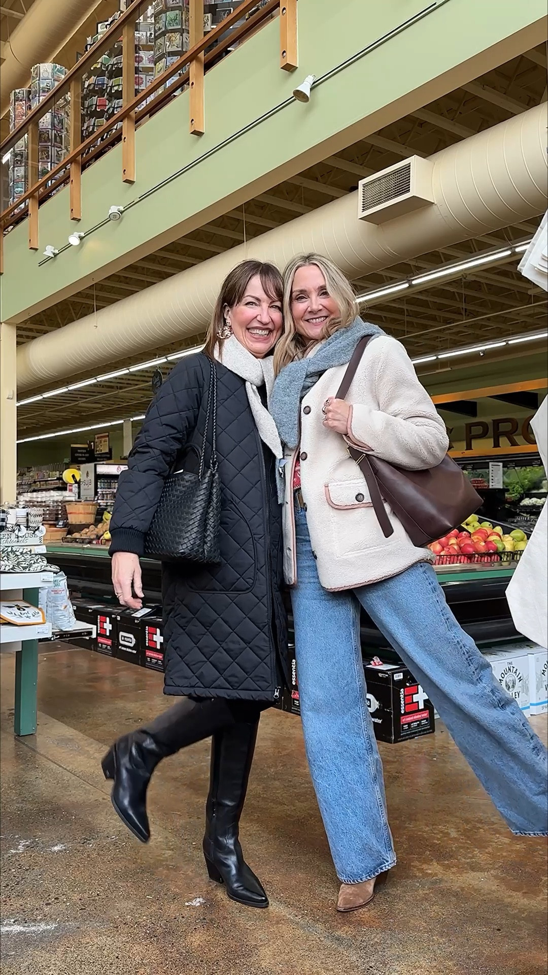 Comment SHOP for outfit links!!🛍️
Birthday lunch fit check! Julie took me to lunch for my birthday and gave me this cute triangle neck scarf! (So nice!🥰) I love this scarf trend because it’s cute, cozy AND easy to tie! I’m not very good with complicated scarf tying!🤦🏻‍♀️ Julie’s triangle scarf is a little bit bigger and drapes over her shoulders. So cute!! 
We also linked our coats and other outfit details! 
How to Shop:🛍️
-Comment SHOP for outfit links!
-Click the link in our bio to shop.
-Watch our stories for links! 

Triangle scarf, Anthropologie, Loft, Lands End coats, black boots, Madewell bucket bag, Quince bag, Sherpa coat, puffer coat 

#LTKOver40 #LTKootd #LTKmomlife