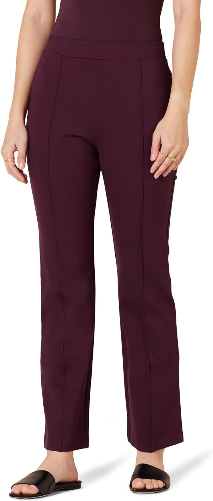 Amazon Essentials Women's Ponte Pull-On Mid Rise Ankle Length Pants | Amazon (US)