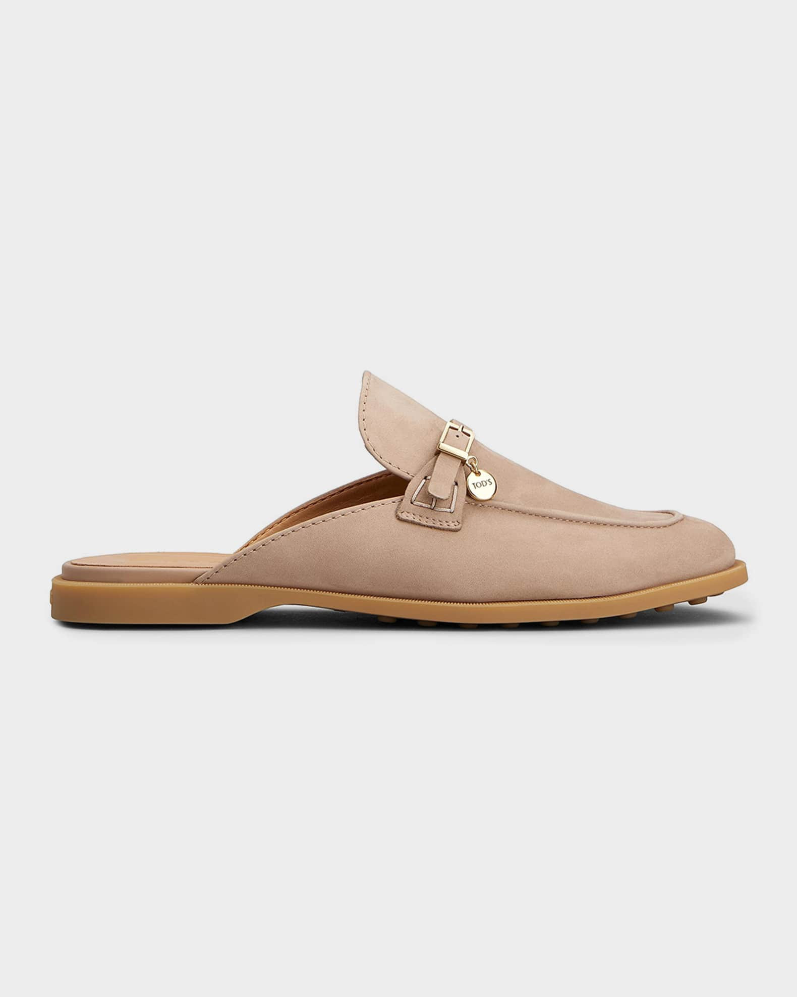 Leather Round-Toe Mules | Neiman Marcus