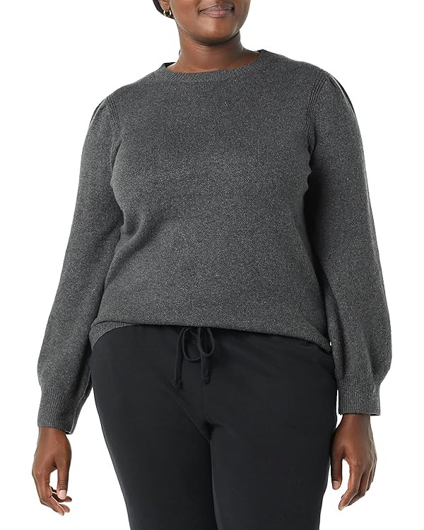 Amazon Essentials Women's Soft Touch Pleated Shoulder Crewneck Sweater | Amazon (US)