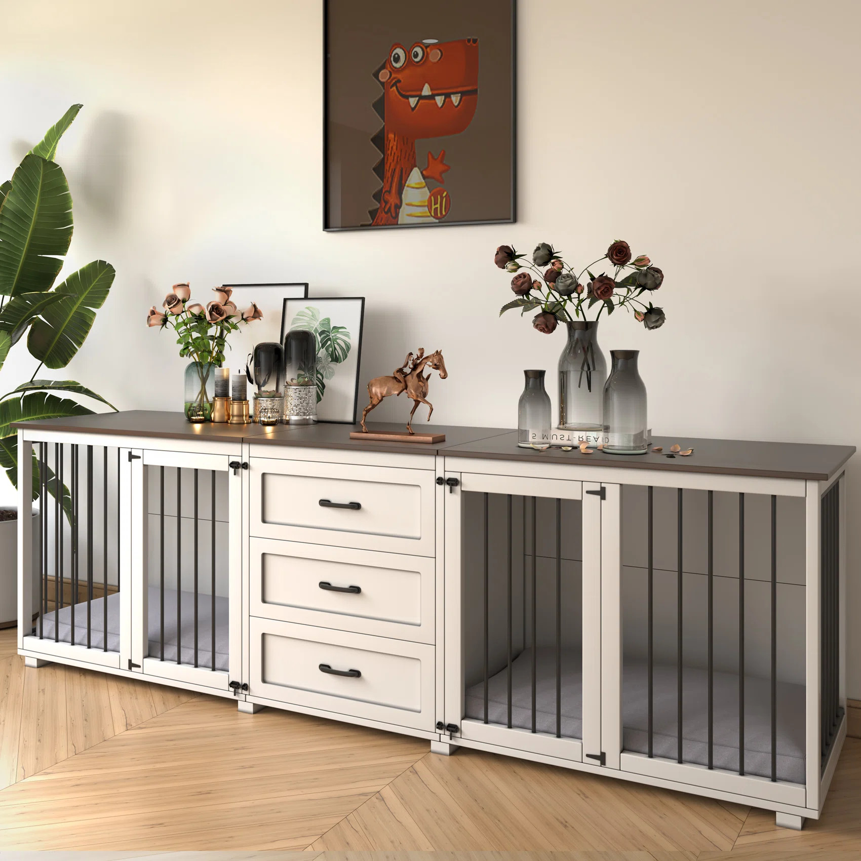 Tucker Murphy Pet™ Furniture Style Wooden Dog Crate with 3 Drawers & Reviews | Wayfair | Wayfair North America