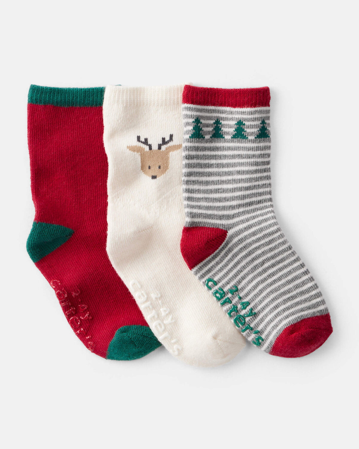 Toddler Boy 3-Pack Christmas Reindeer Crew Socks | Carter's Inc