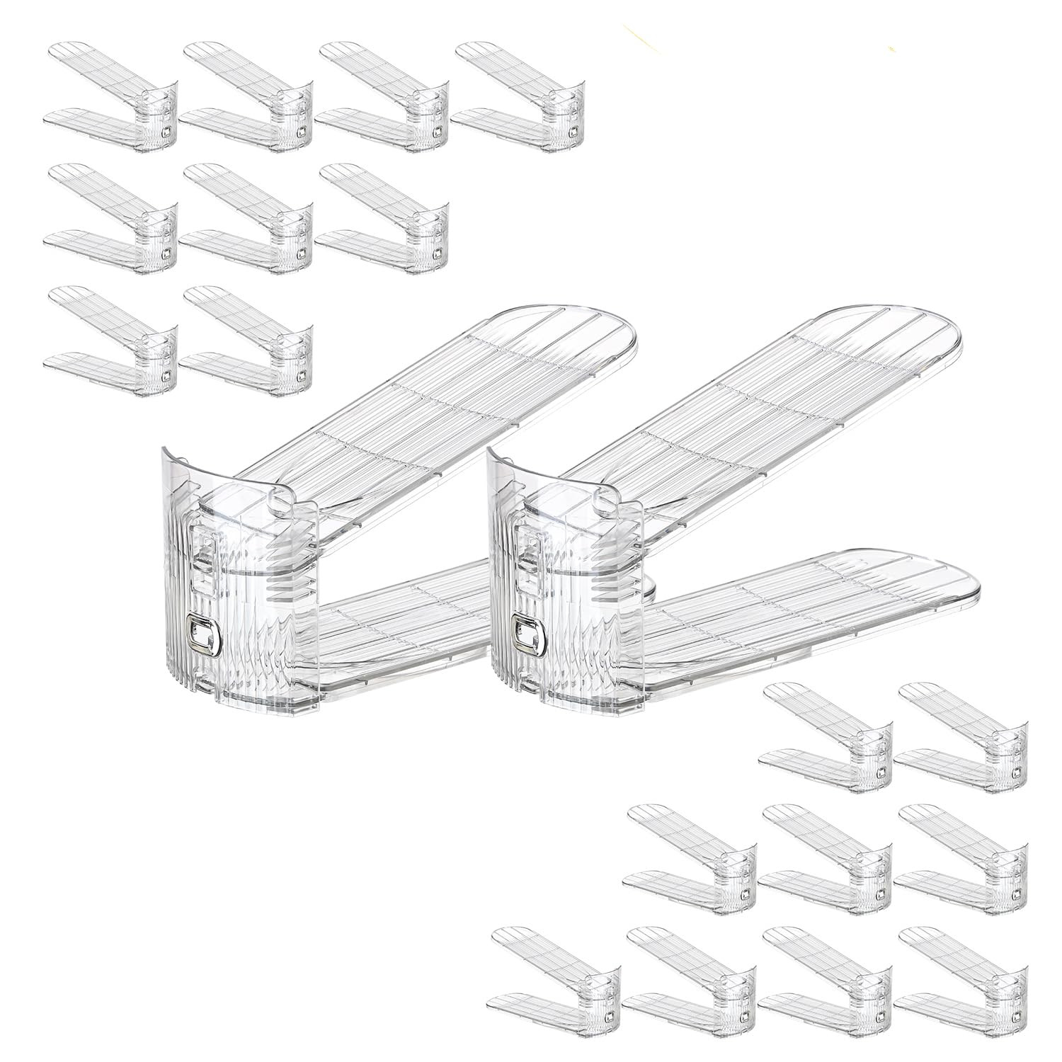 Shoe Slots Organizer, Clear Shoe Stacker, Adjustable Level Shoe Rack,Storage Space Saver for Snea... | Amazon (US)