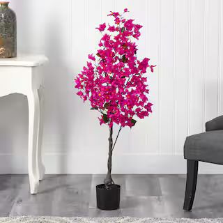 Nearly Natural 4 ft. Pink Bougainvillea Artificial Tree T2398-PK - The Home Depot | The Home Depot