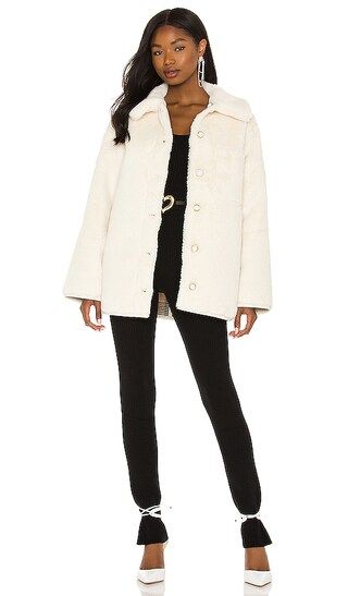 Natalia Faux Fur Jacket in Ivory | Revolve Clothing (Global)