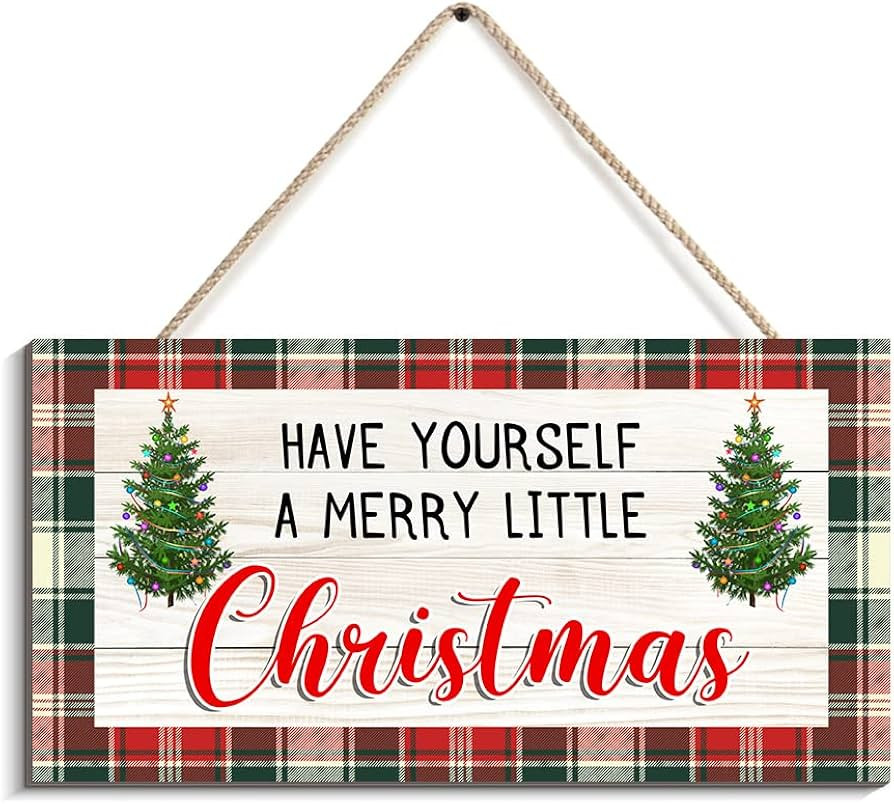 Merry Christmas Sign Have Yourself A Merry Little Christmas Tree Decorative Hanging Sign Christma... | Amazon (US)