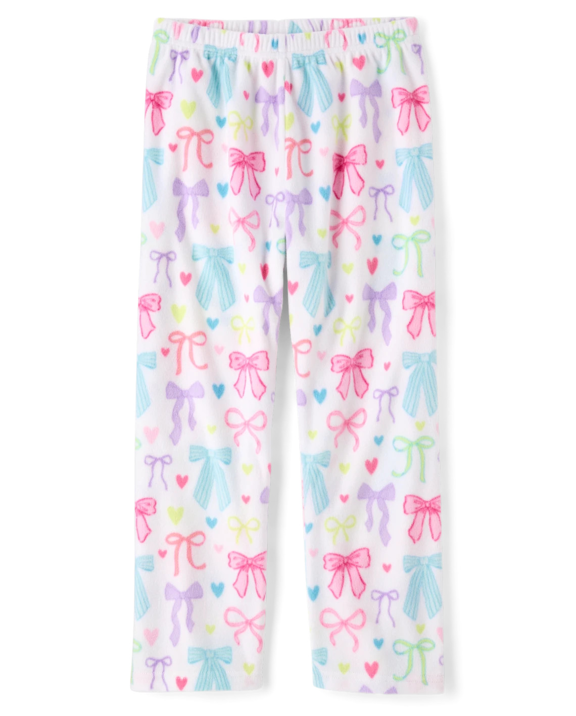 Girls Bow Microfleece Pajama Pants - white | The Children's Place